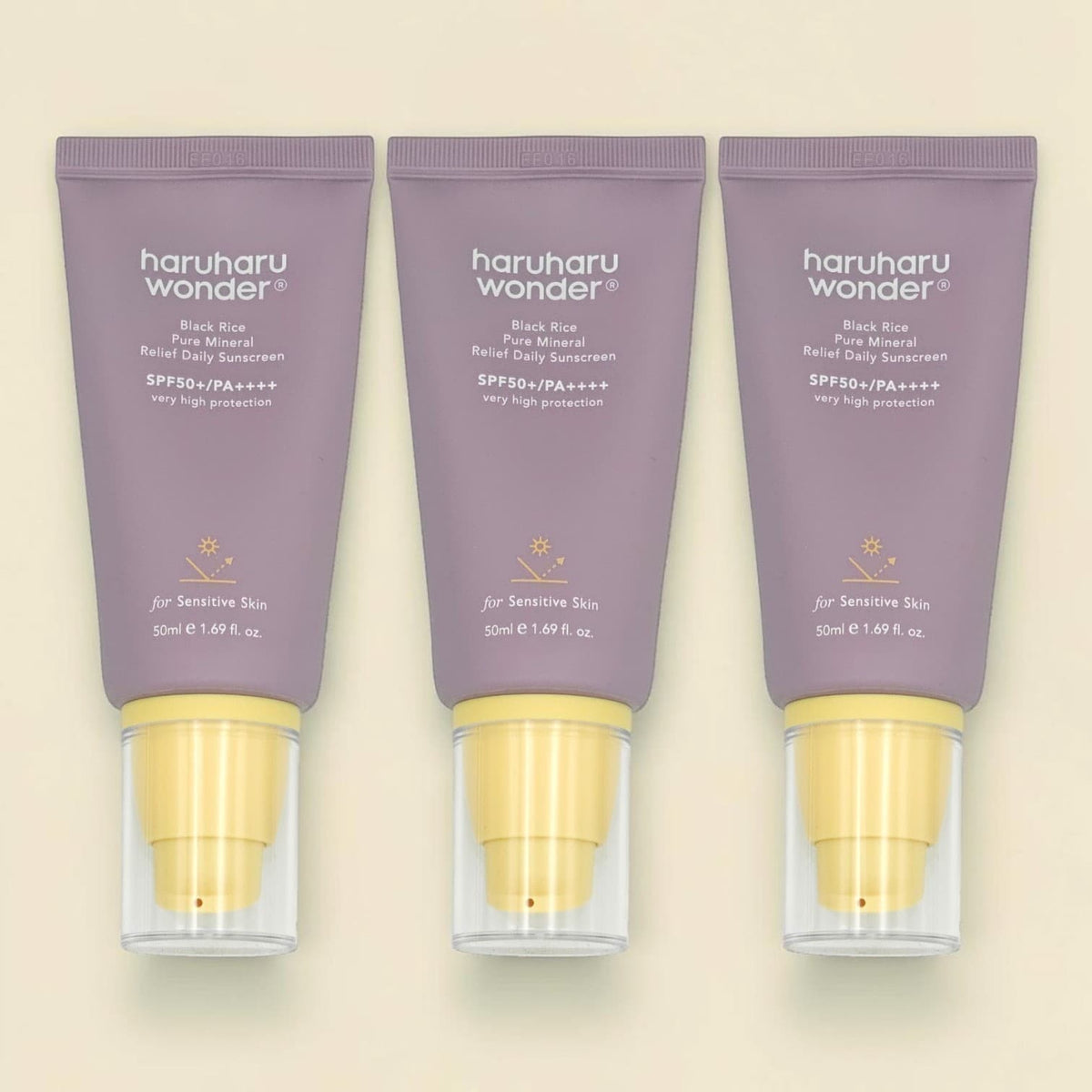 Haruharu Wonder Black Rice Pure Mineral Relief Daily Sunscreen SPF50+ PA++++ (3-Pack)