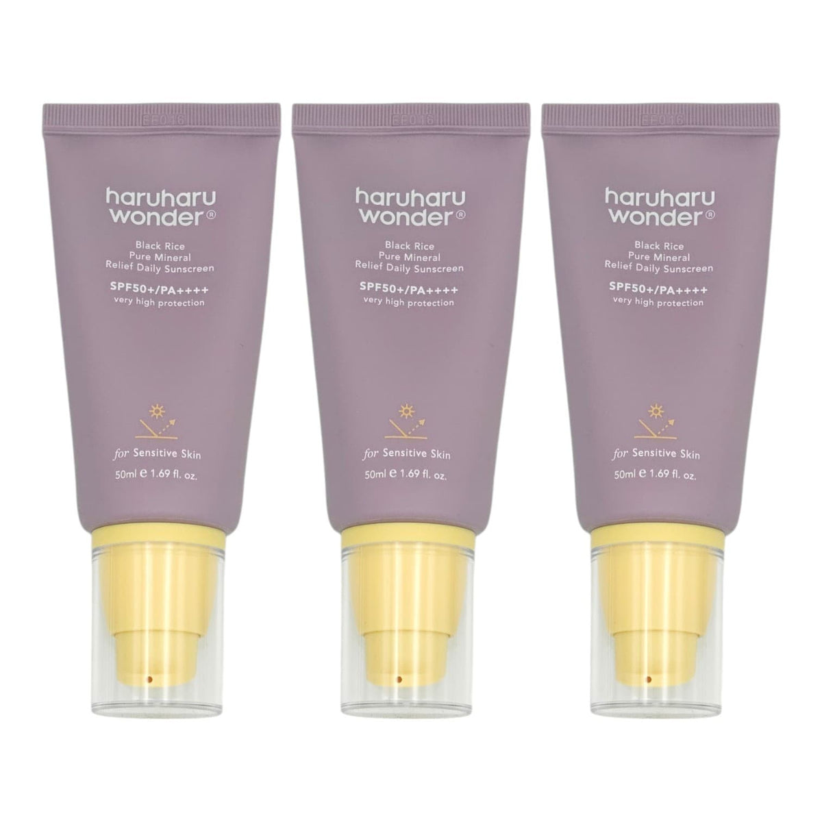 Haruharu Wonder Black Rice Pure Mineral Relief Daily Sunscreen SPF50+ PA++++ (3-Pack)