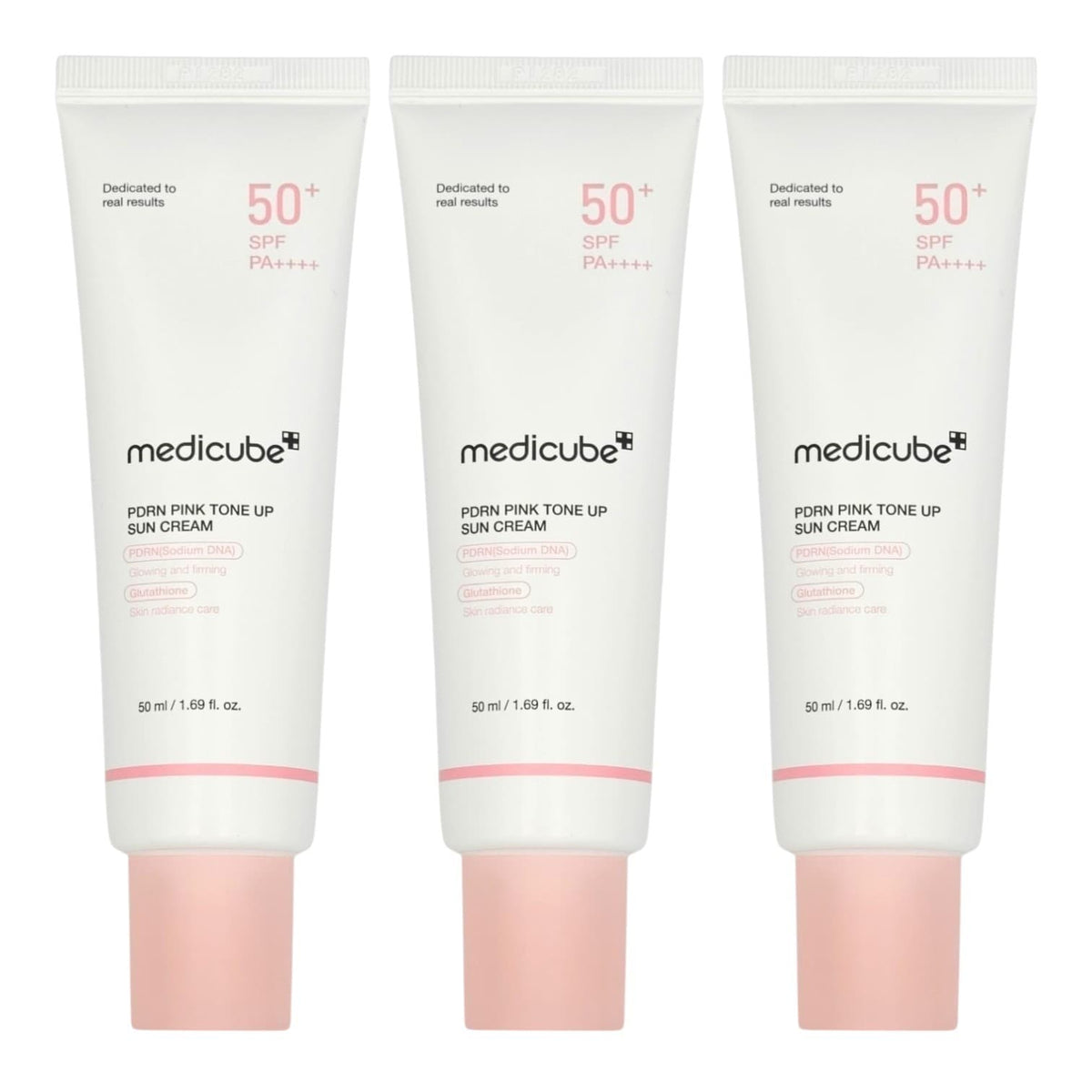 Medicube PDRN Pink Tone Up Sun Cream SPF 50+ PA++++ (3-Pack)