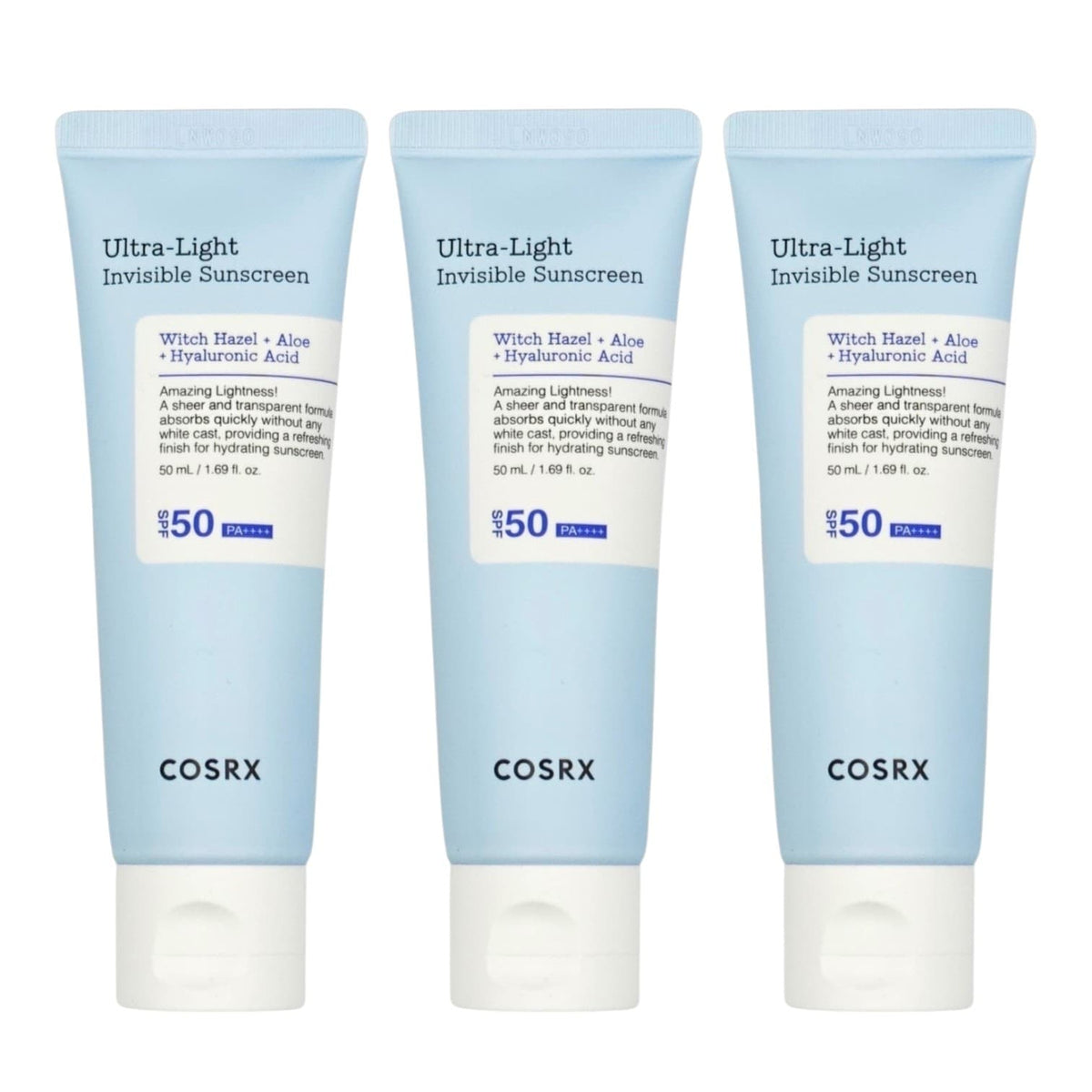 COSRX - Ultra Light Invisible Sunscreen SPF 50+ PA++++ 50ml (3-Pack)