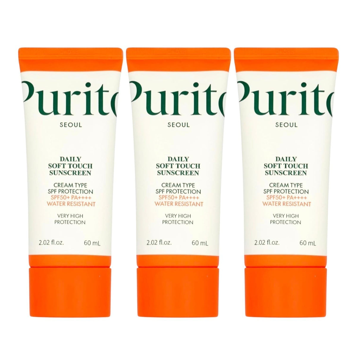 Purito Daily Soft Touch Sunscreen SPF50+ PA++++ 60ml (3-Pack)