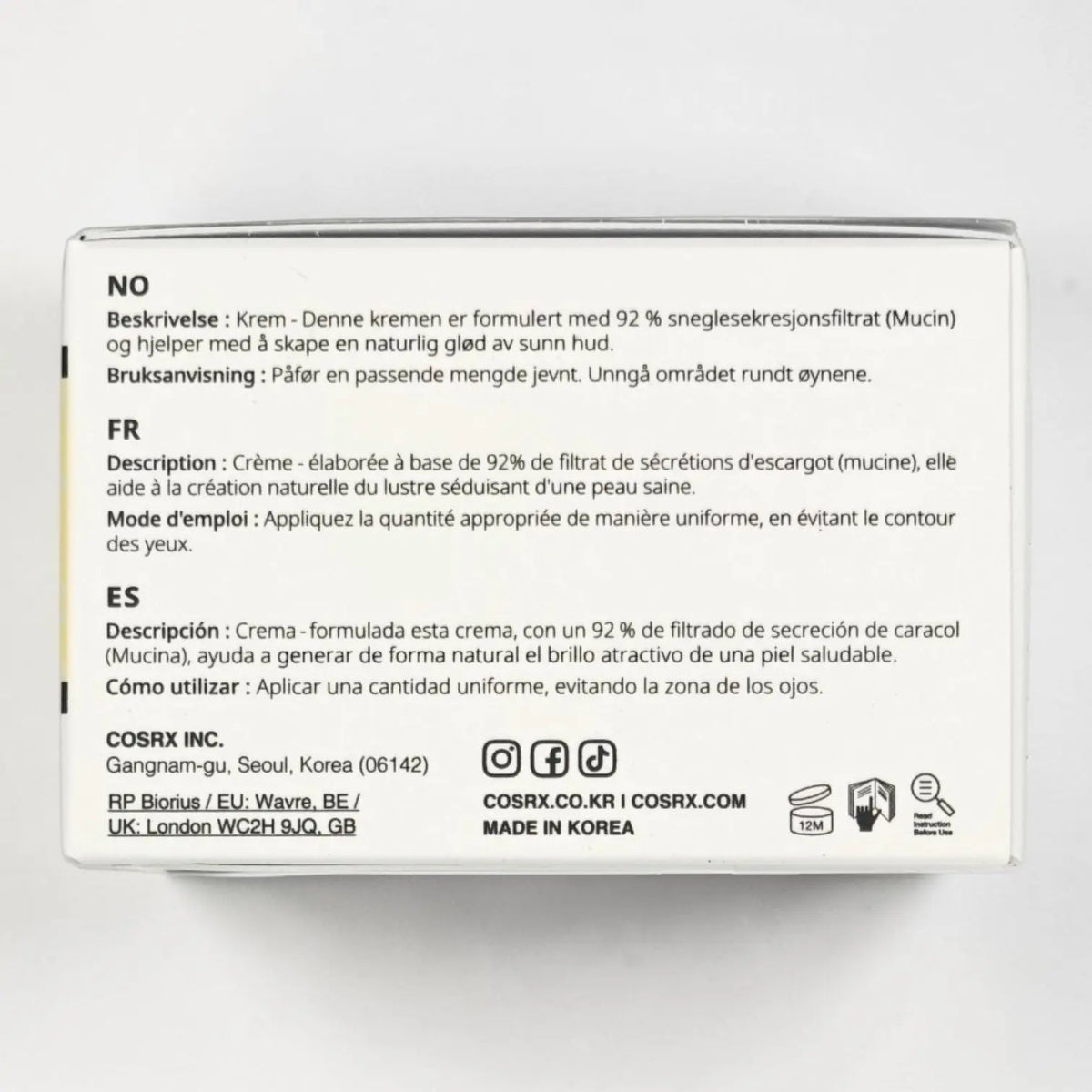 COSRX Advanced Snail 92 All in one Cream 100ml