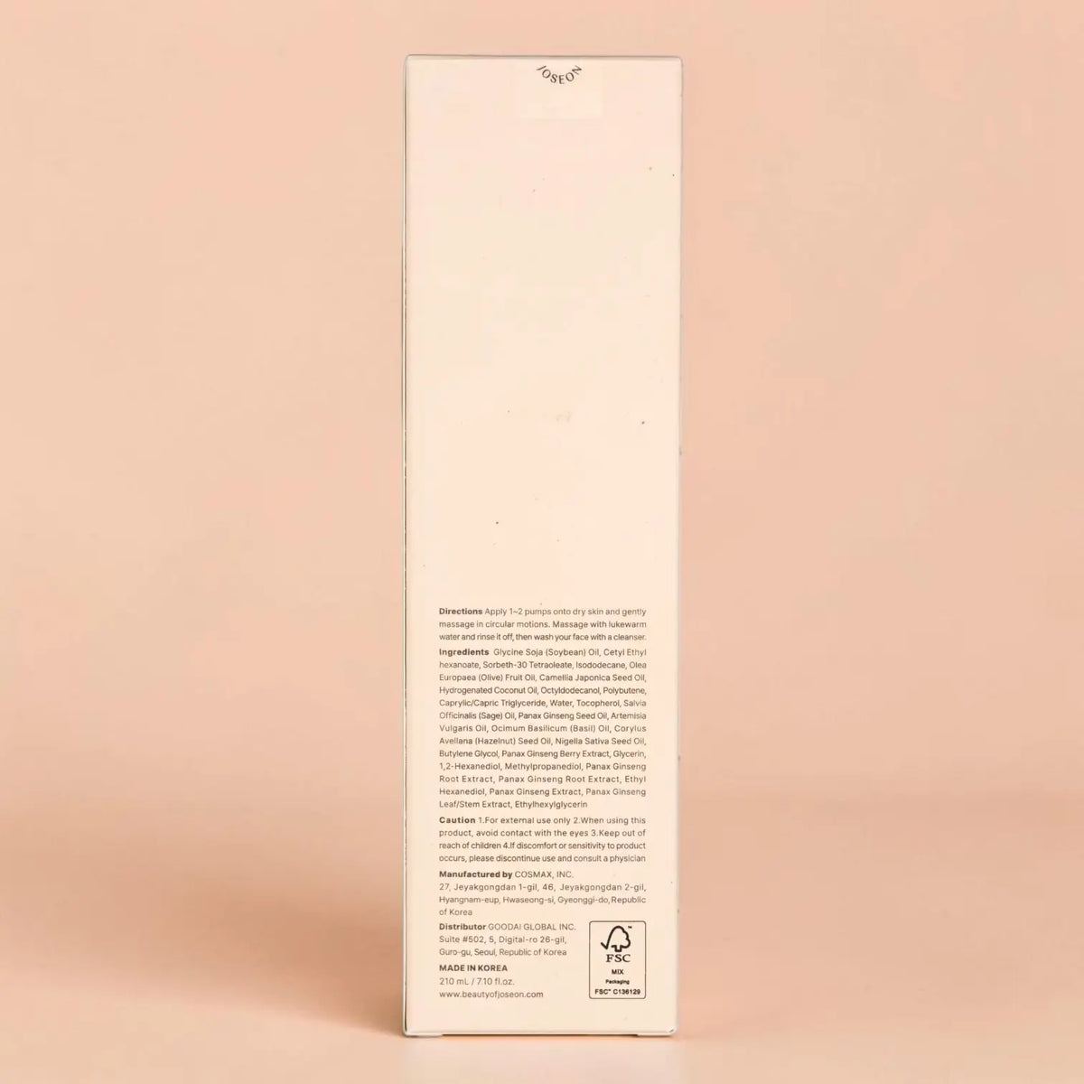 Beauty of Joseon Ginseng Cleansing Oil 210ml