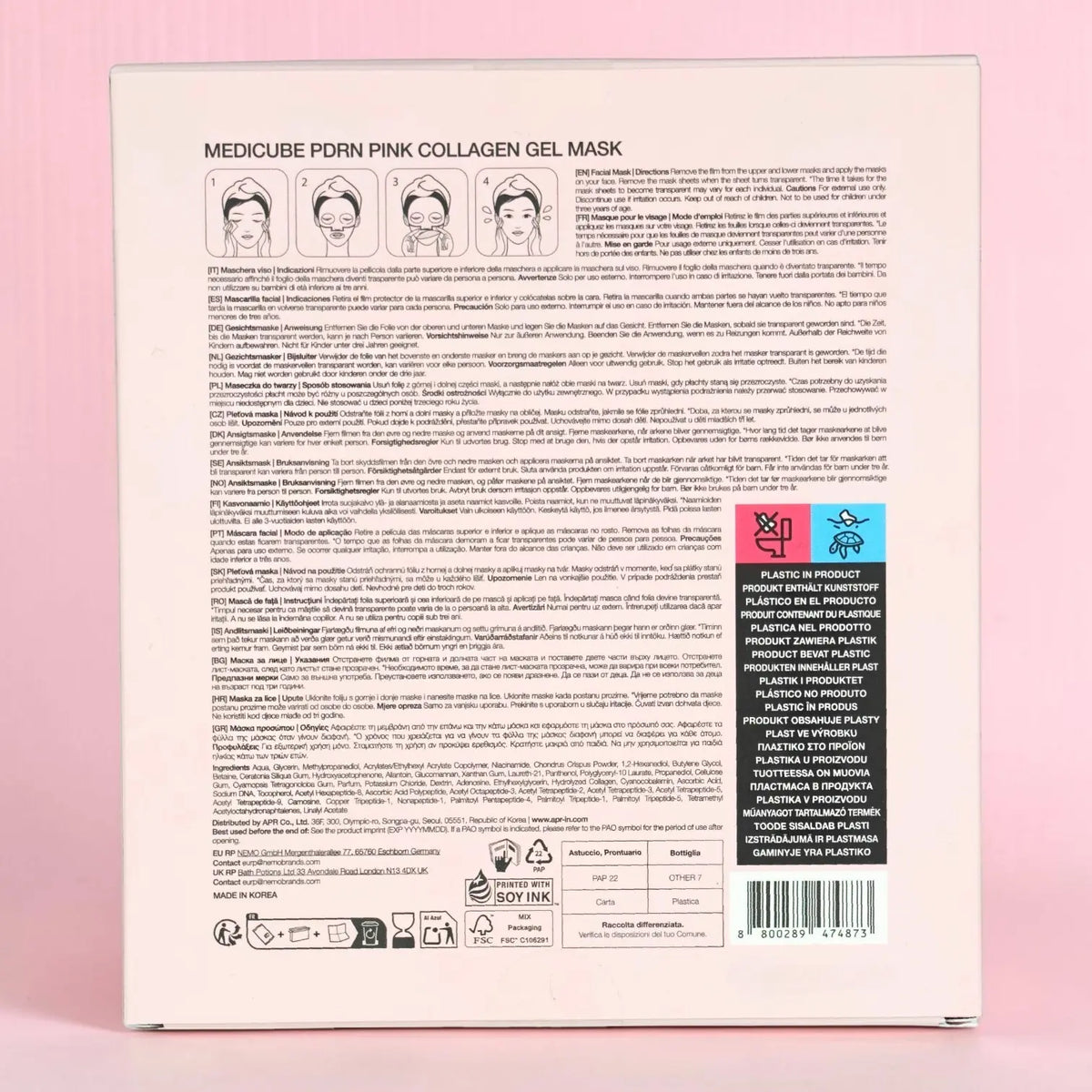 Medicube PDRN Pink Collagen Gel Mask Set 28g x 4 sheets